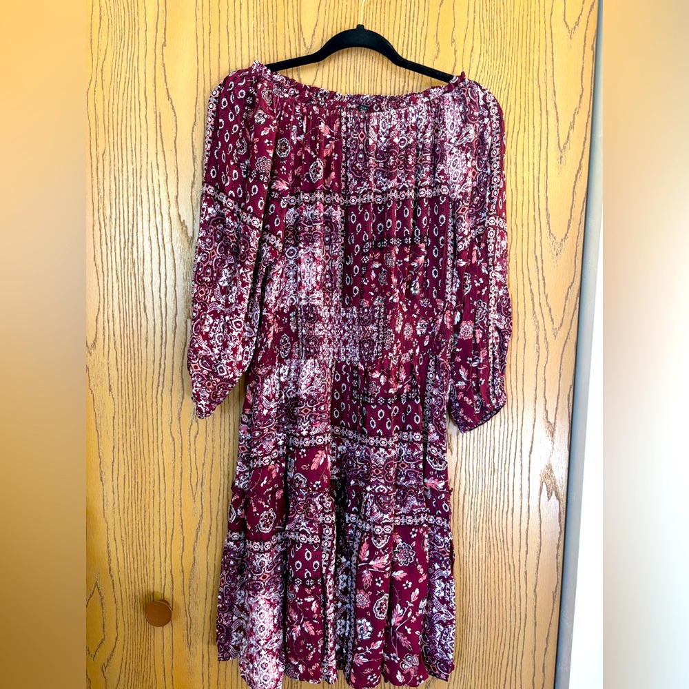 STUDIO 1886 boatneck dress w 3/4 sleeve & smocked waist
